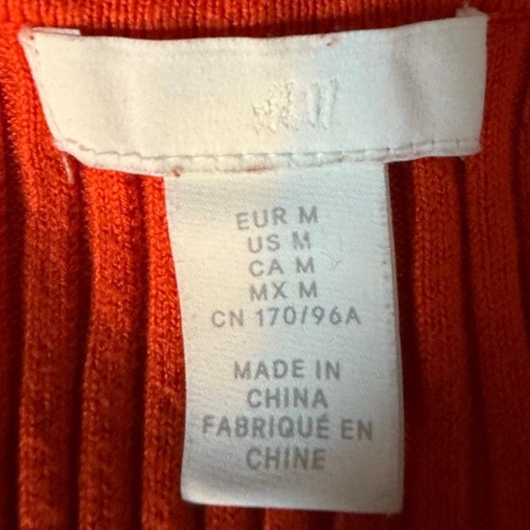 H&M Ribbed Knit Bodycon Midi Dress - Red - Size M - Picture 5 of 10